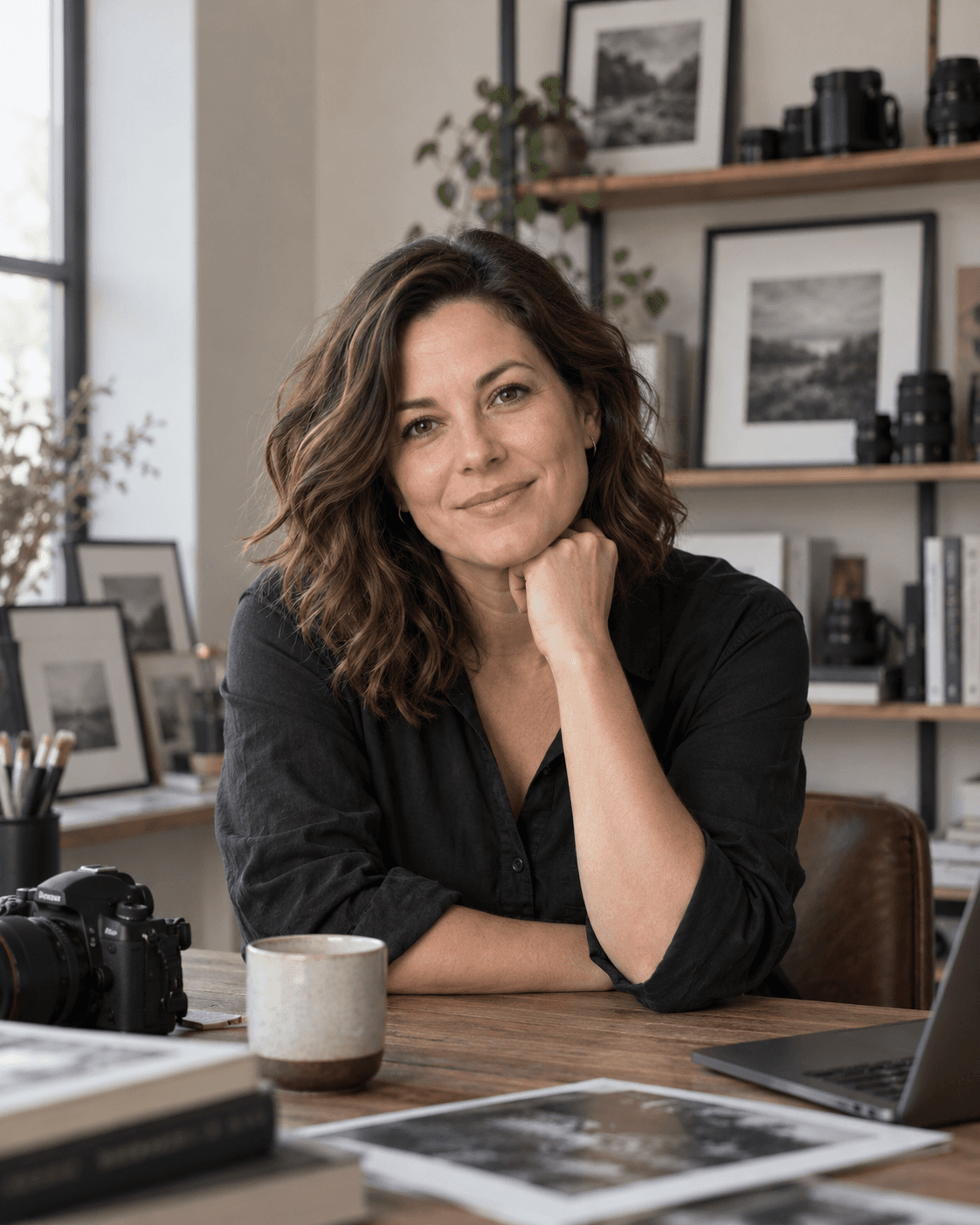Fotografin Anna Beispiel im Arbeitsraum